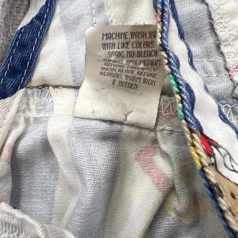 Baby OshKosh Shortall Bubble Overalls 12M Blue White Striped Sailor Bear VTG 80s